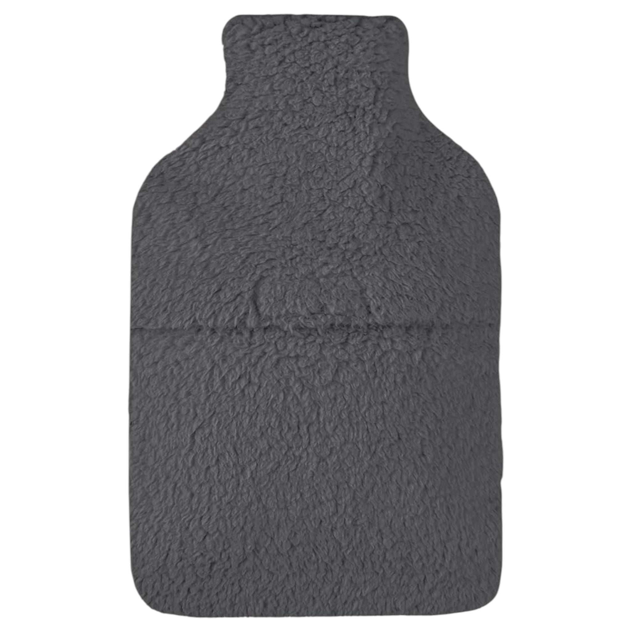 Elite Heat hot water bottle with removable plush cover, perfect for winter in charcoal grey